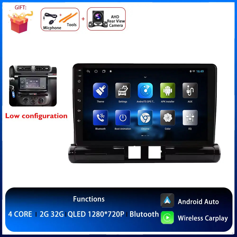 Android Auto radio de coche para Citroen C3/C3 aircross 2017-2023 C4/C4 Aircross reproductor multimedia 4G Autoradio GPS estéreo Carplay