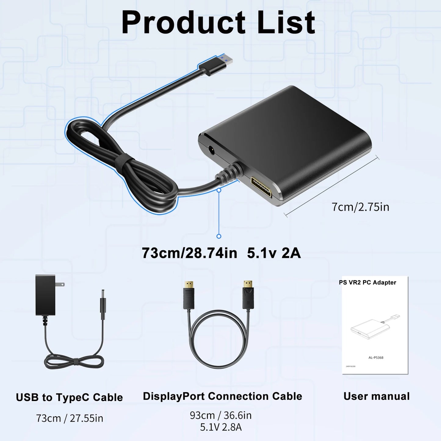 Aolion para PS VR2 adaptador de PC adaptador de ordenador para consola PS5 para Windows PC convertidor accesorios de juego