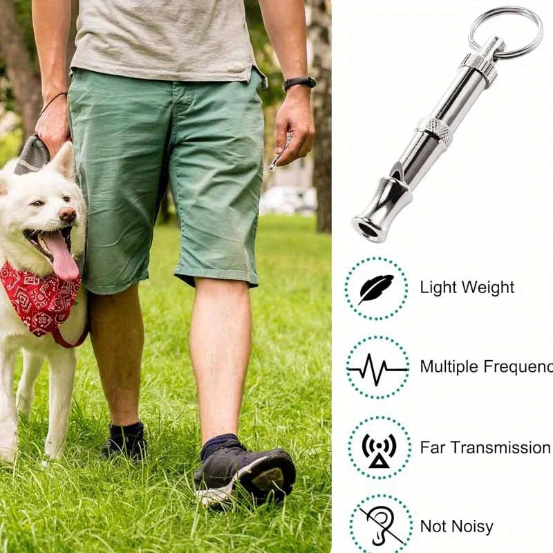 Silbato para perros 1/2 Uds para dejar de ladrar, silbato para perros con tono de sonido ajustable con llavero, recuerdo profesional para cachorros y gatos