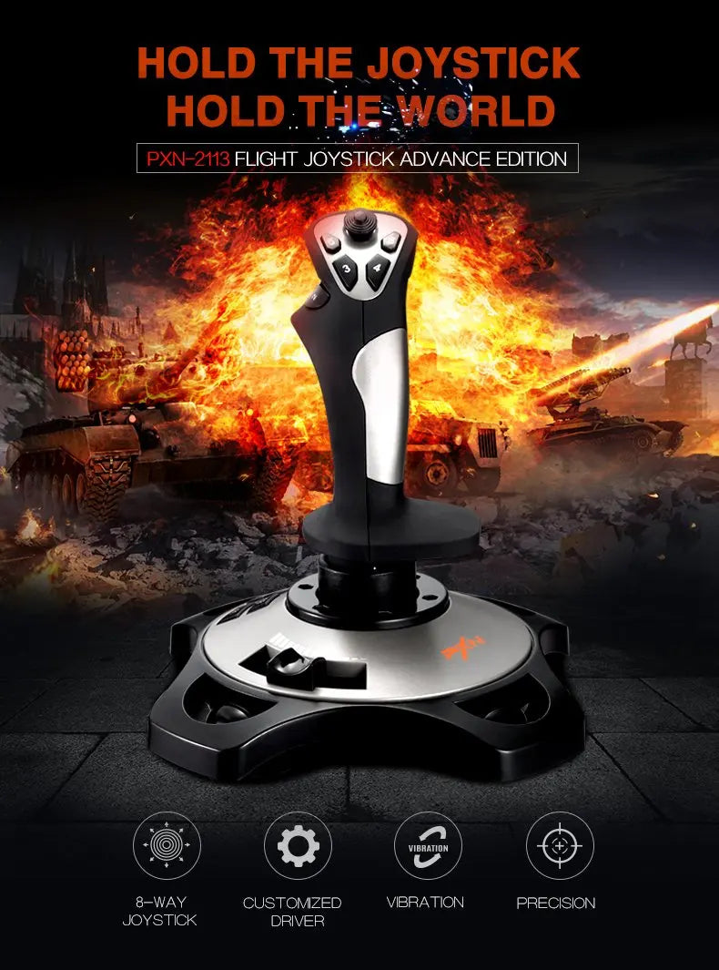 Controlador de simulación de vuelo PXN-2113 Pro, Joystick para PC, accesorios de juego de escritorio