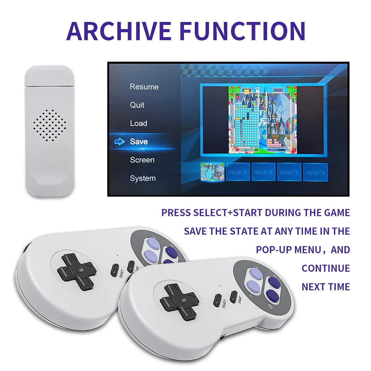 Consola De videojuegos Retro SF900, palo De juego HD con 4900 juegos para controlador inalámbrico SNES, Consolas De videojuegos De 16 bits para NES