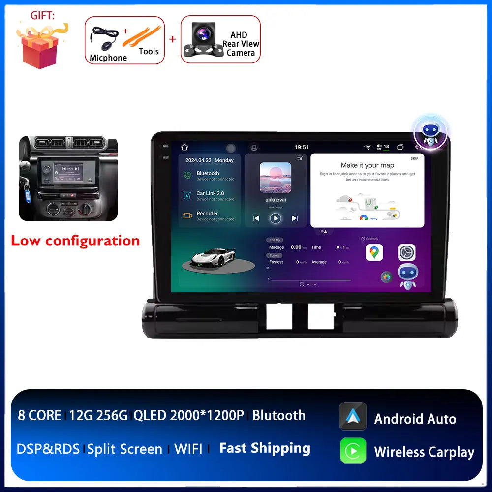 Android Auto radio de coche para Citroen C3/C3 aircross 2017-2023 C4/C4 Aircross reproductor multimedia 4G Autoradio GPS estéreo Carplay