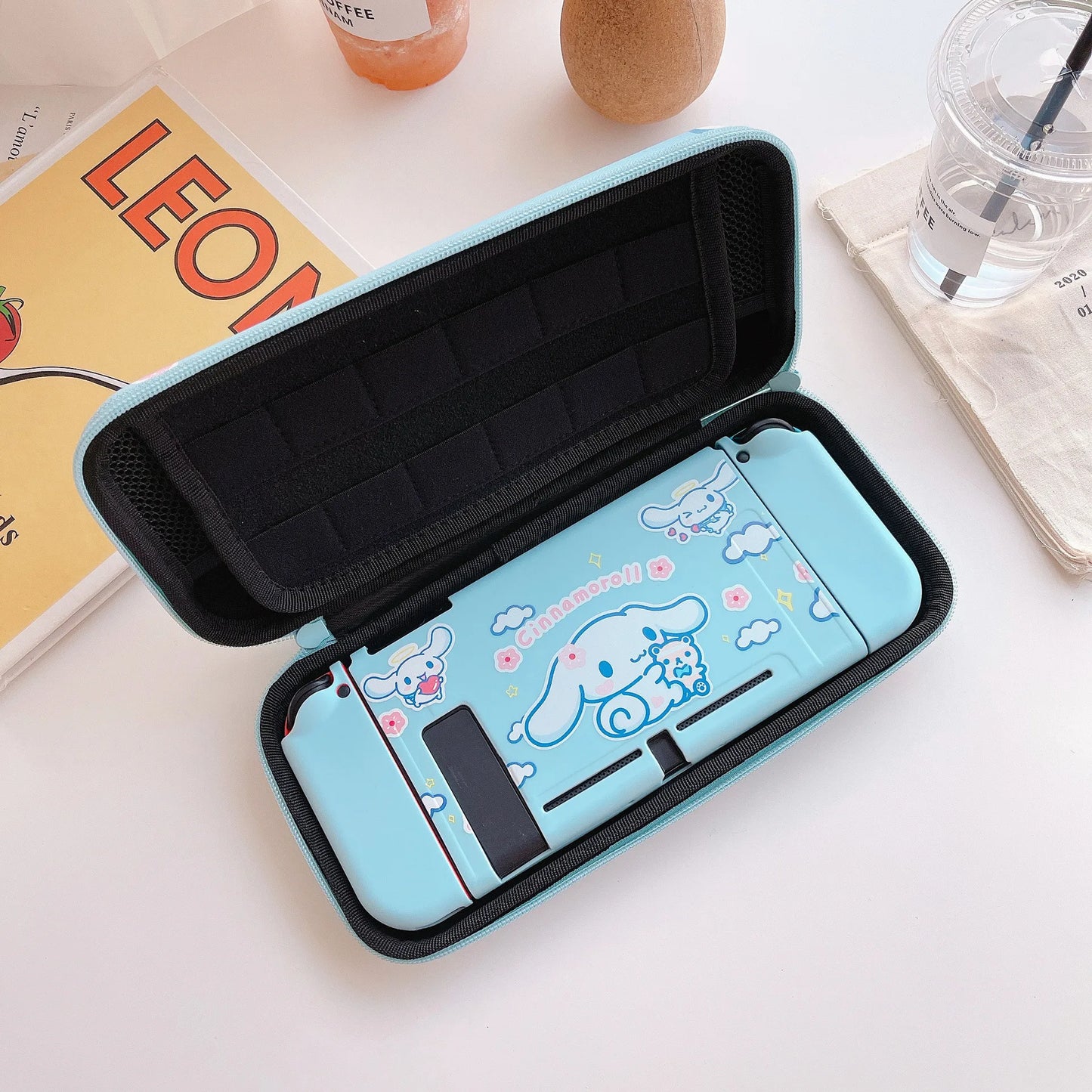 Sanrio Cinnamon Dog para Nintendo OLED silicona suave pintada cubierta anticaída puede dividir NS consola de juegos portátil carcasa protectora