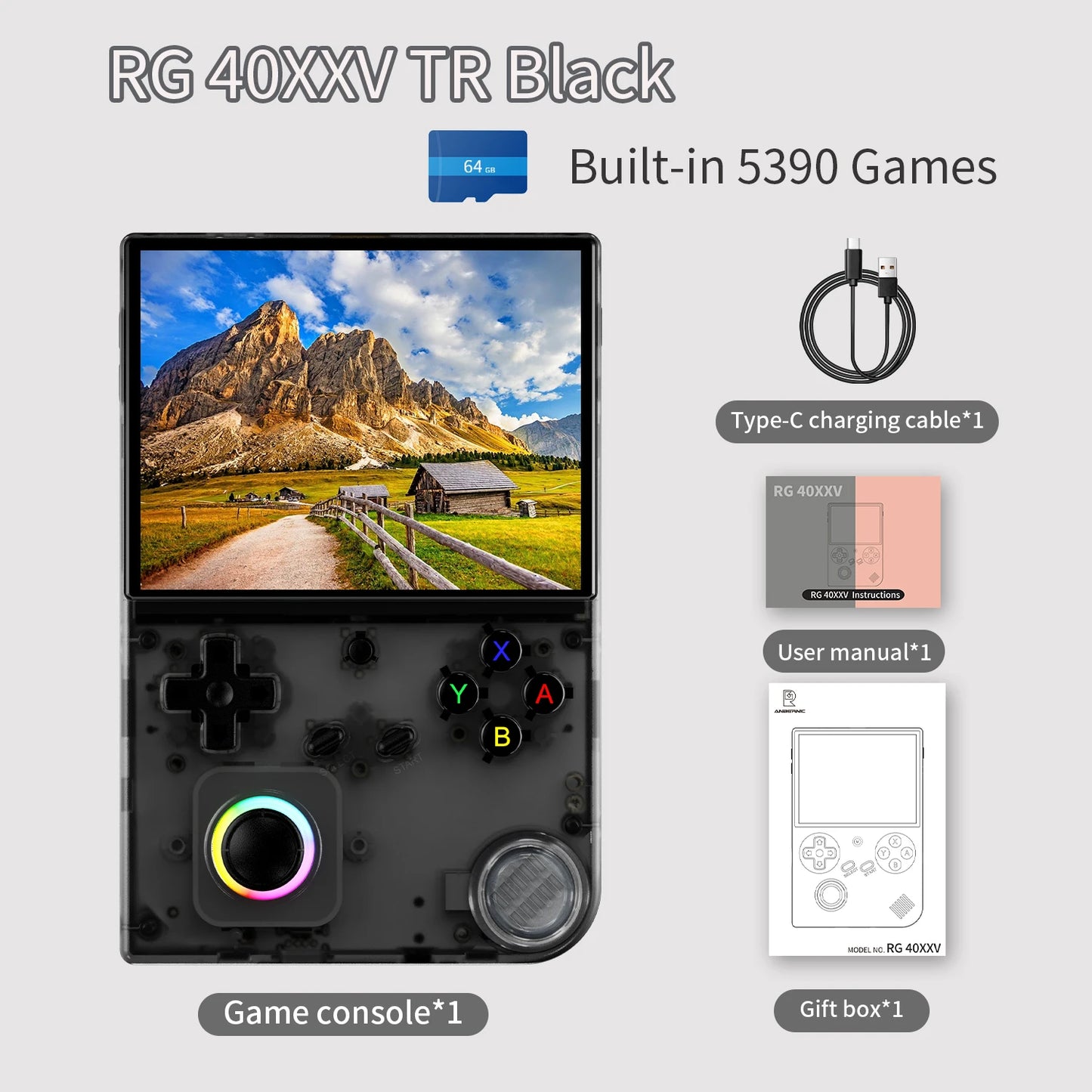 ANBERNIC-consola de juegos portátil RG40XXV, pantalla IPS de 4 pulgadas, Joystick RGB, reproductor de vídeo E-book, compatible con transmisión WIFI, salida HDMI