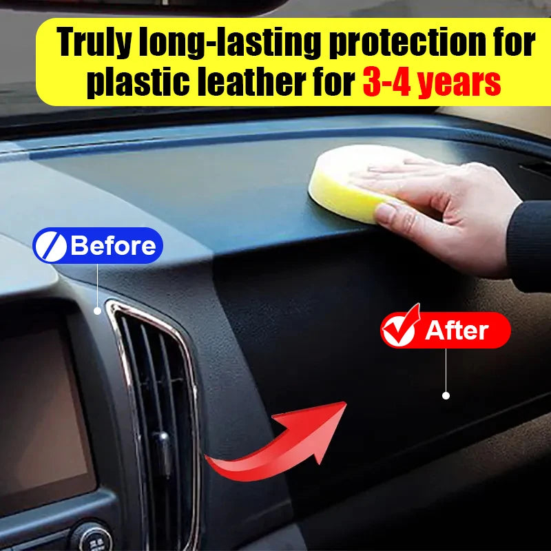 Restaurador de plástico para coche, renovador de plástico brillante de espalda a negro, revestimiento duradero, restauración de cuero, productos de limpieza de pulido automático