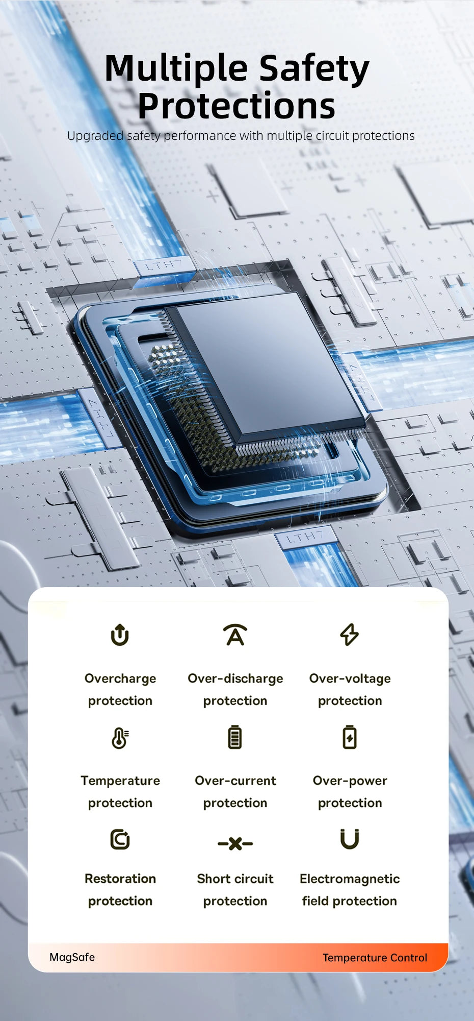 VYVYLABS 30000mAh banco de energía CCC desmontable cargador rápido 22,5 W cargador portátil inalámbrico 21700 PowerBank para batería de repuesto iP 17