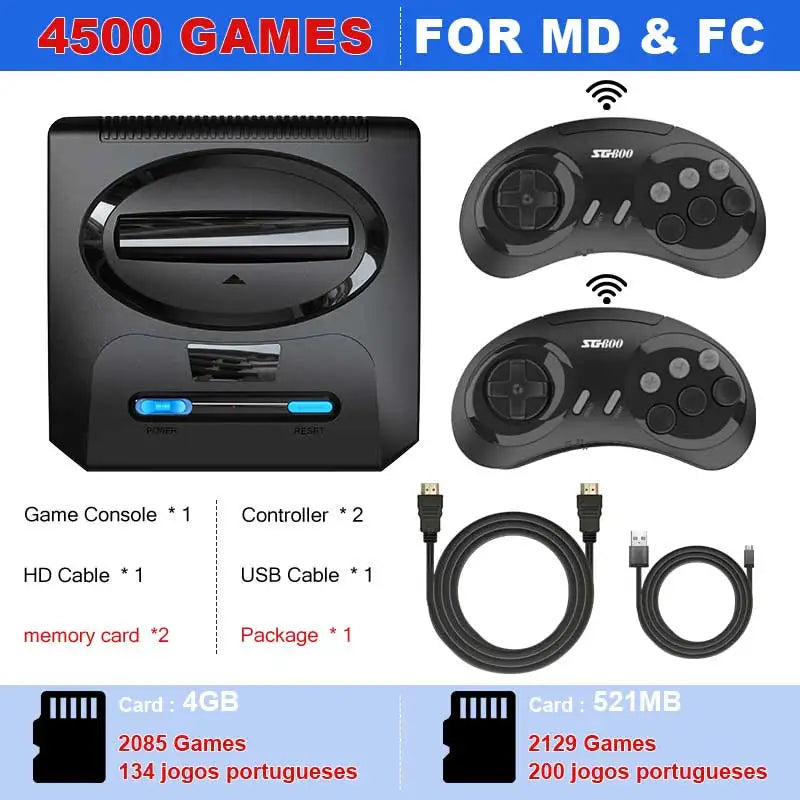 Consola de videojuegos Segas-MD de 16 bits para Sega Mega Drive Genesis FC Dendy, compatible con salida HDMI, máquina de juegos Retro