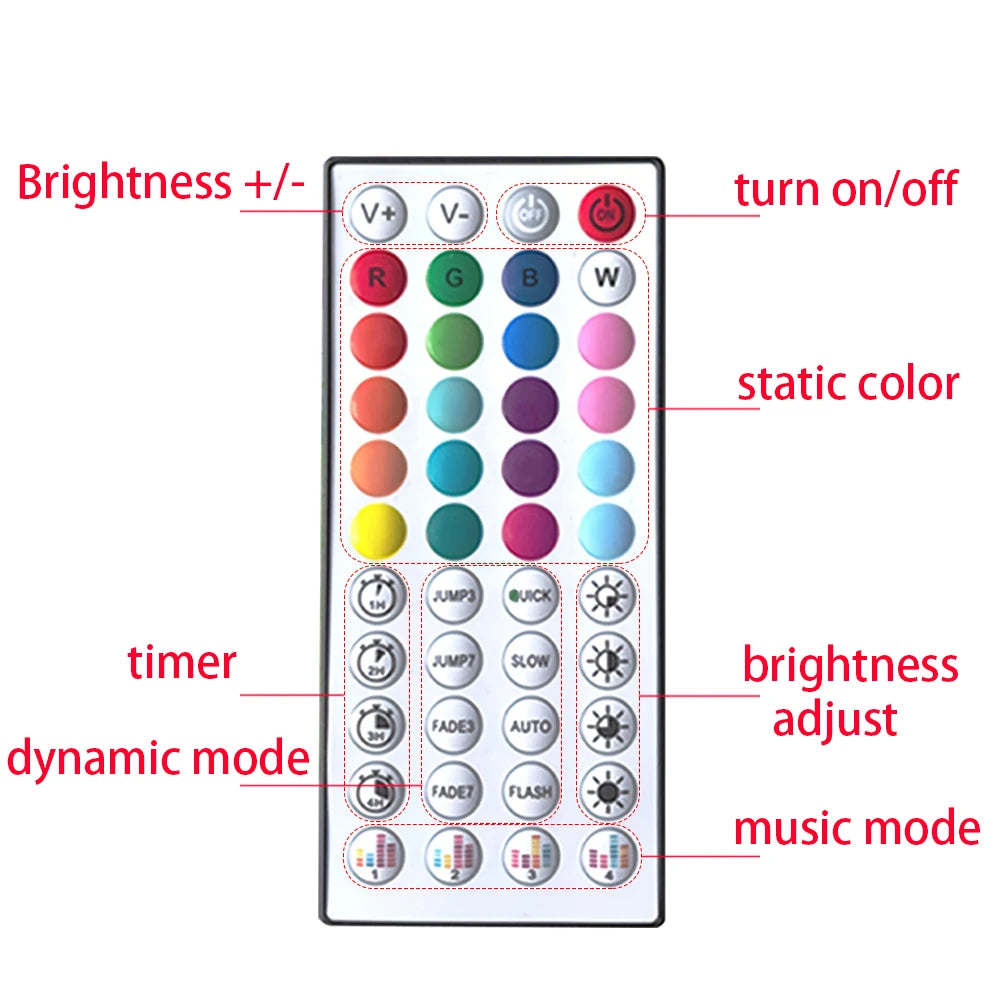 Tira de luces LED de 10m, 20m, 30m, sincronización de música, cinta de luces Led RGB para habitación, decoración de fiesta en casa, retroiluminación de TV, cinta Felxible