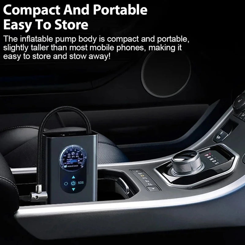 ABUN-Mini bomba de aire para coche, Inflador de neumáticos Digital, bomba de compresor de aire portátil para coche, motocicleta, bicicleta, neumático inflable