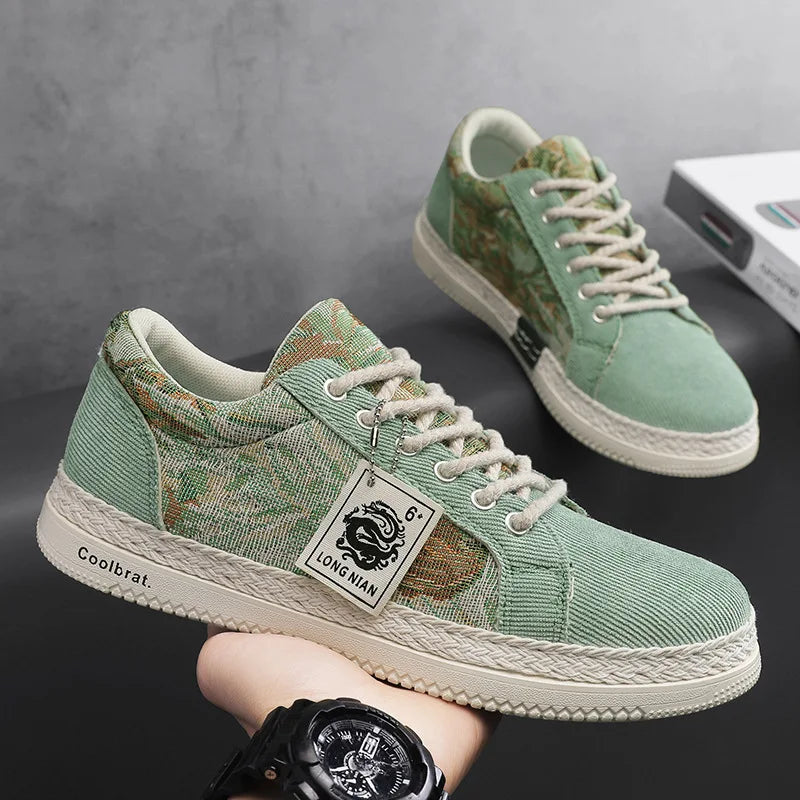 Zapatos de lona para hombre, zapatillas deportivas versátiles de tendencia de verano, informales, 2024
