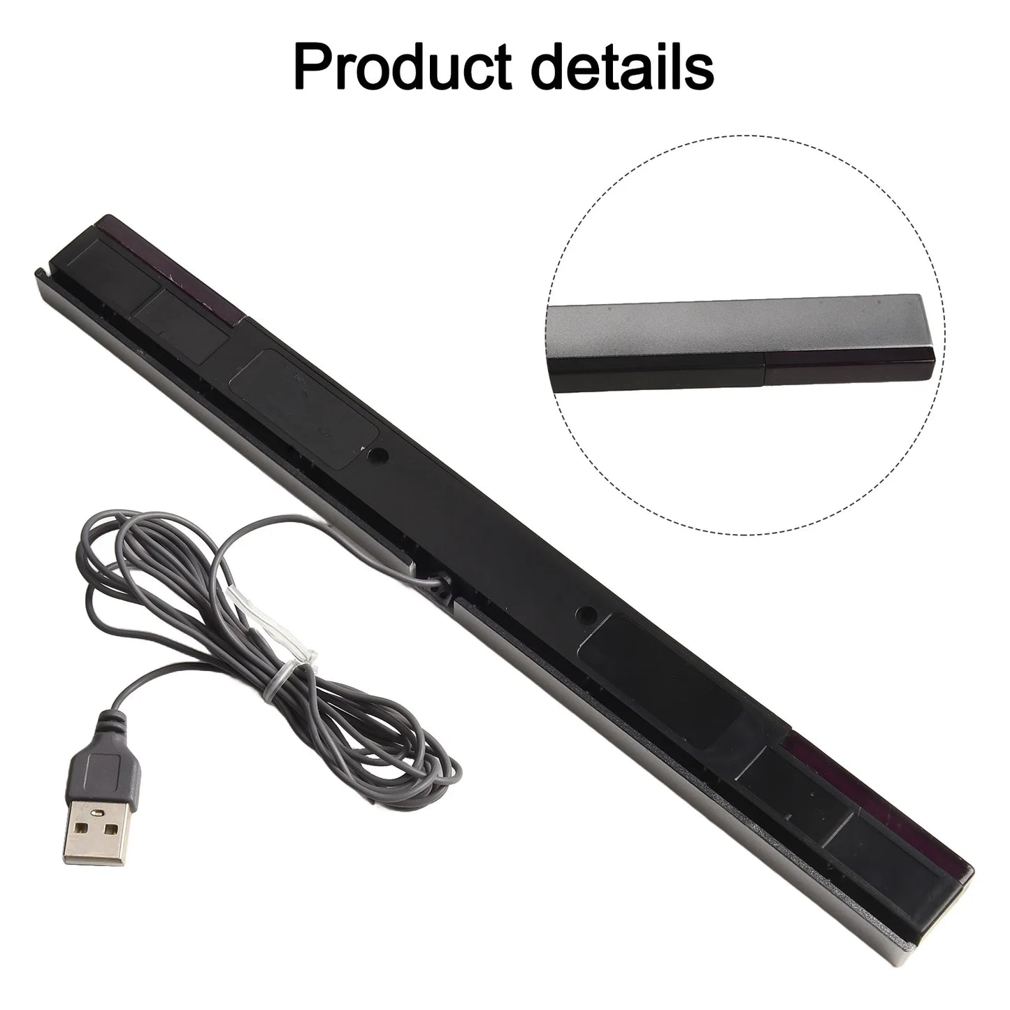 Receptor infrarrojo con cable remoto, barra de Sensor IR de rayos infrarrojos con cable USB, receptor de Sensor de movimiento remoto para N S Wii para Wii U, soporte para PC