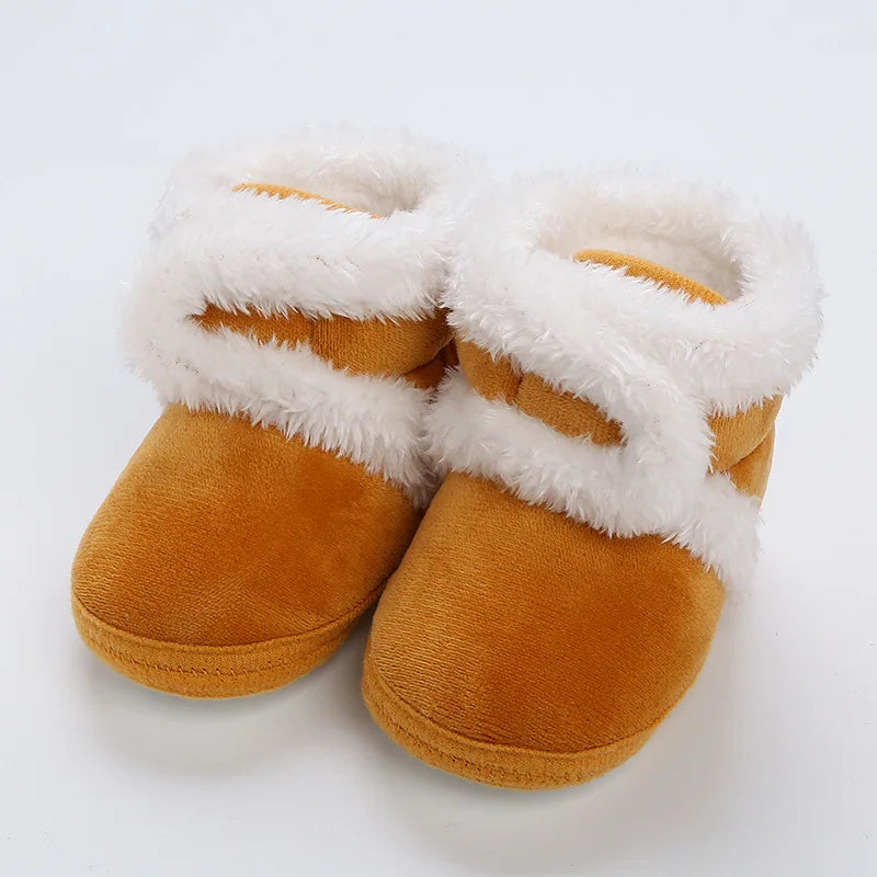 Botas cálidas de invierno para recién nacidos, zapatos de bebé, zapatillas de deporte para niños y niñas, zapatos planos de fondo suave para niños, botas de nieve cálidas de 0 a 18M