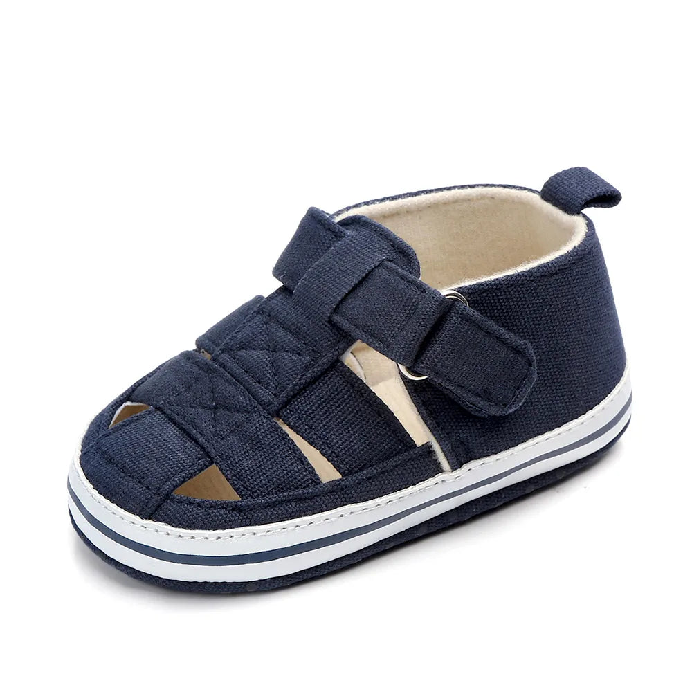 Zapatos transpirables con puntera para bebé, zapatos para caminar para bebé de verano y primavera