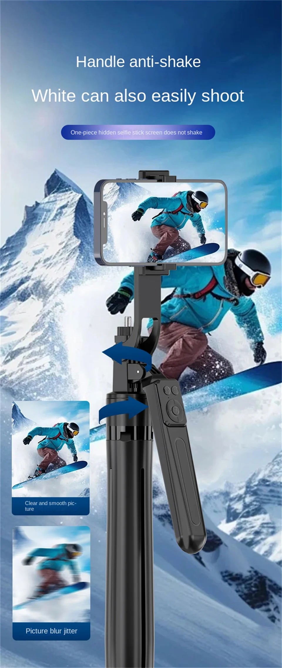 COOL DIER Nuevo trípode para cámara de teléfono inteligente, soporte para trípodes con obturador Bluetooth, soportes inalámbricos para palo de Selfie con soporte para teléfono