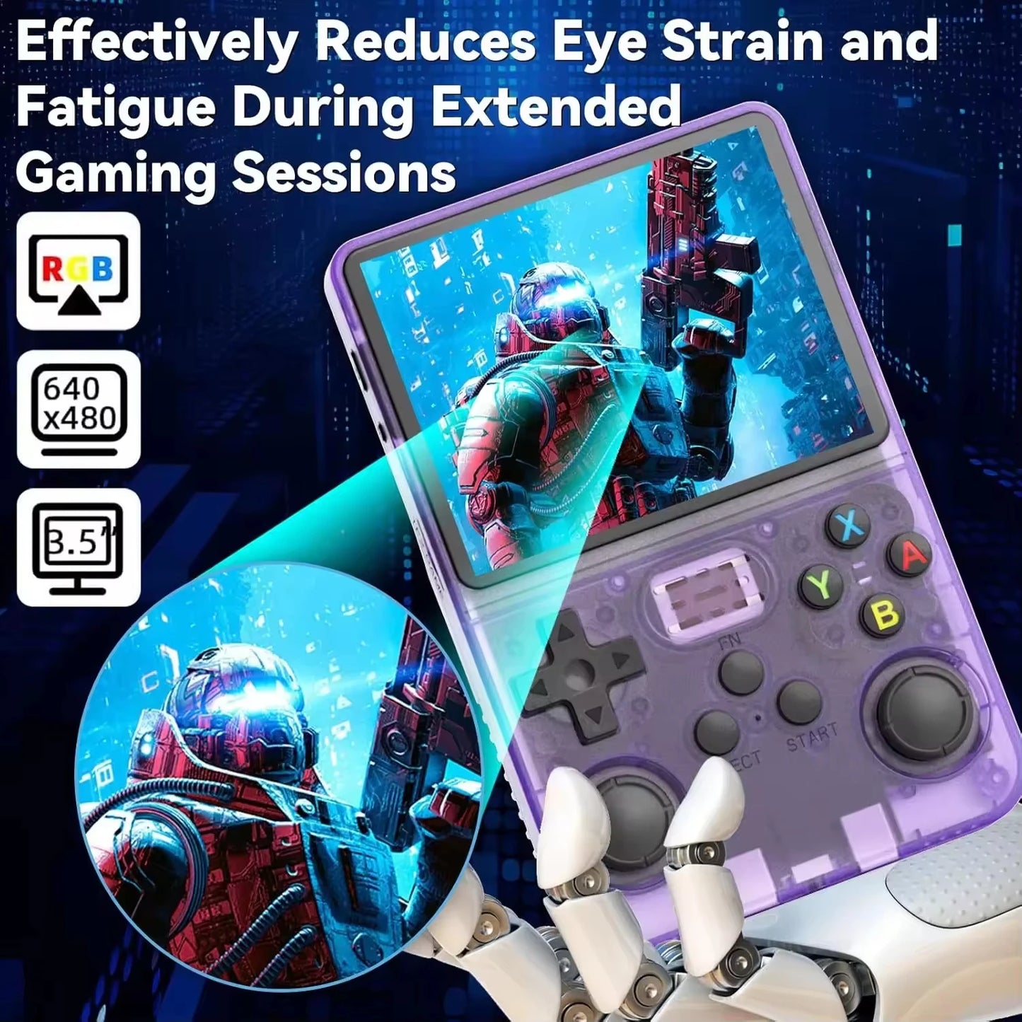 Consola de videojuegos portátil R36S, almacenamiento de pantalla IPS de 3,5 pulgadas, biblioteca de juegos 20000, sistema Arkos Linux, reproductor de bolsillo portátil