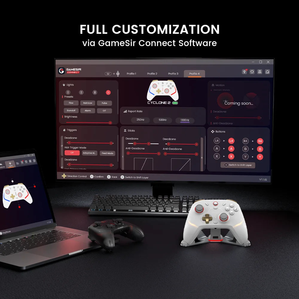 Controlador inalámbrico GameSir Cyclone 2 para Nintendo Switch 2 / iPhone / Android, Gamepad Bluetooth con disparadores de efecto Hall