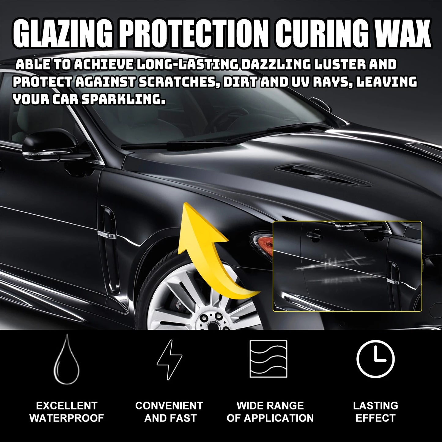 Cera de nanocrecubrimiento de grafeno para coche, capa protectora de larga duración que mejora el acabado de brillo profundo para restaura el brillo automotriz
