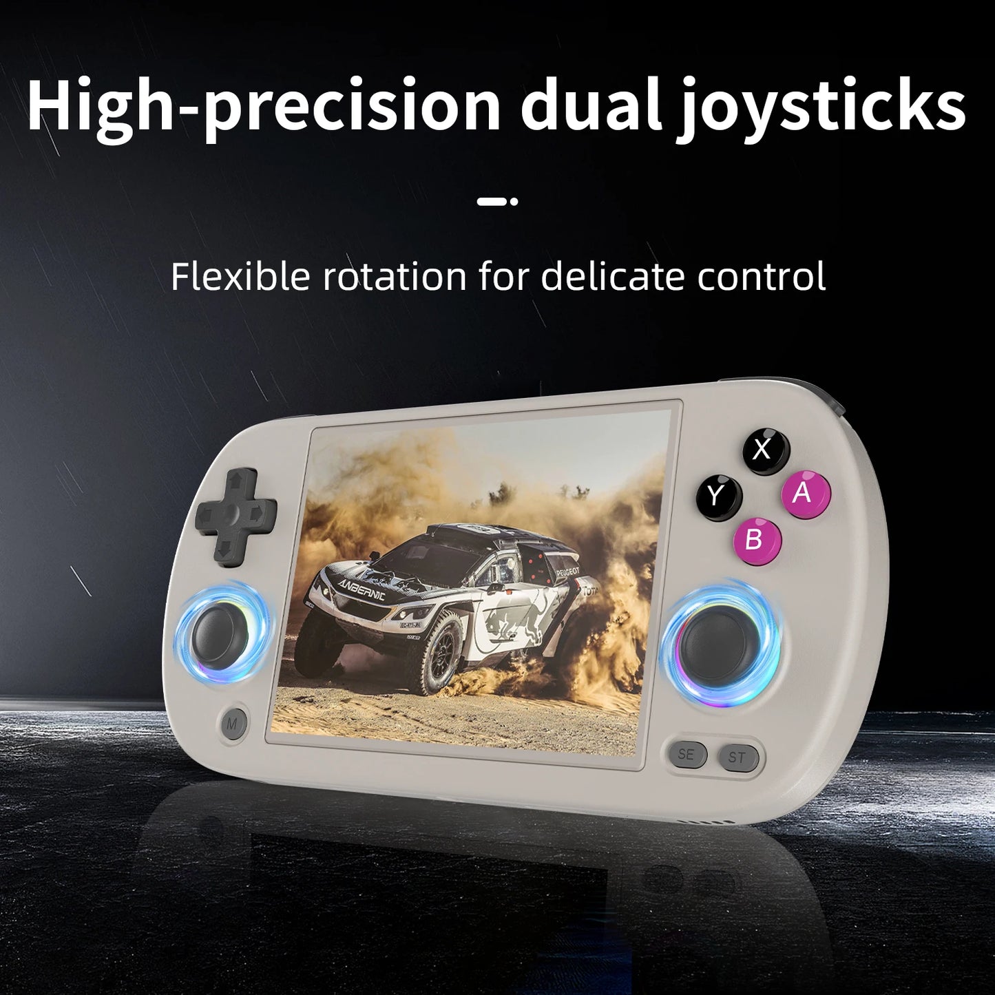 ANBERNIC-consola de juegos portátil RG40XX H, pantalla IPS de 4,0 pulgadas, 640x480, sistema de 3200mAh y 64 bits con luz RGB integrada en 5K + juegos RG40XXH