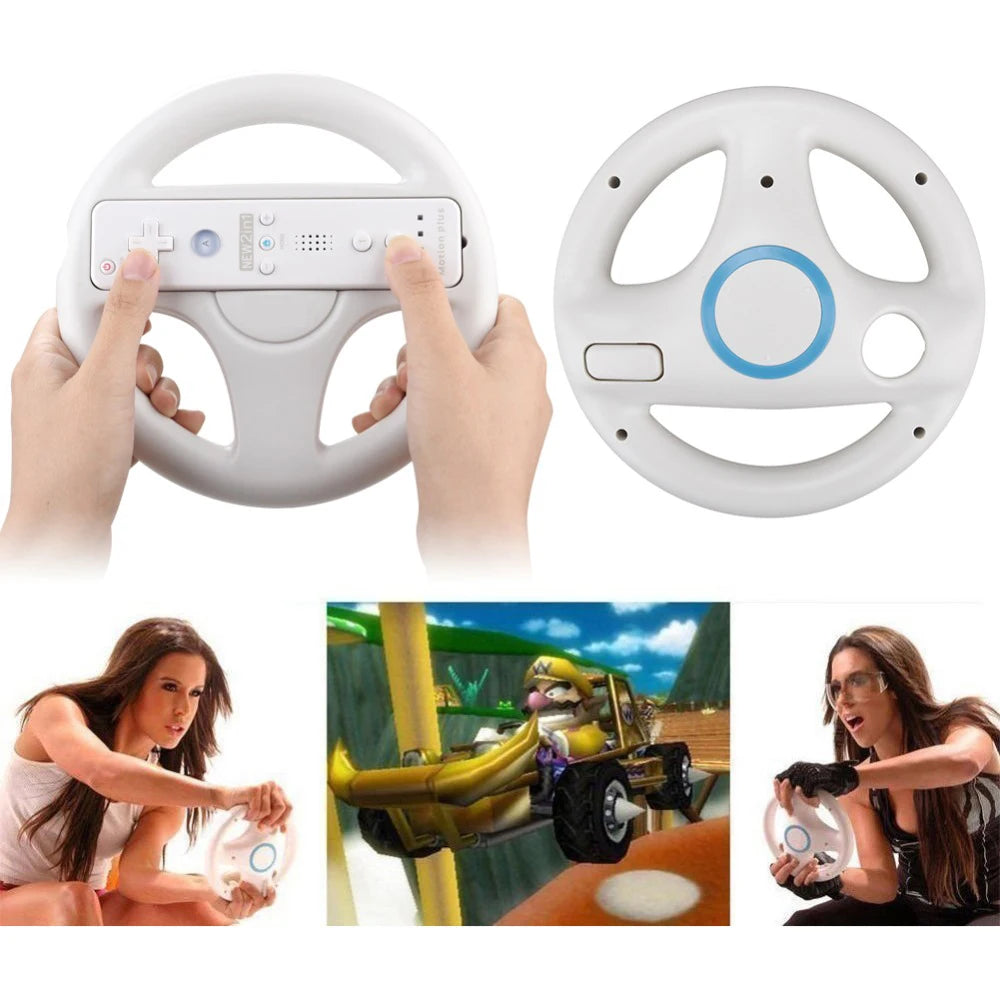 Volante de carreras de juegos de plástico de 3 colores para mando a distancia de Nintendo Wii, volante de carreras para controlador de juegos de carreras de Wii Kart