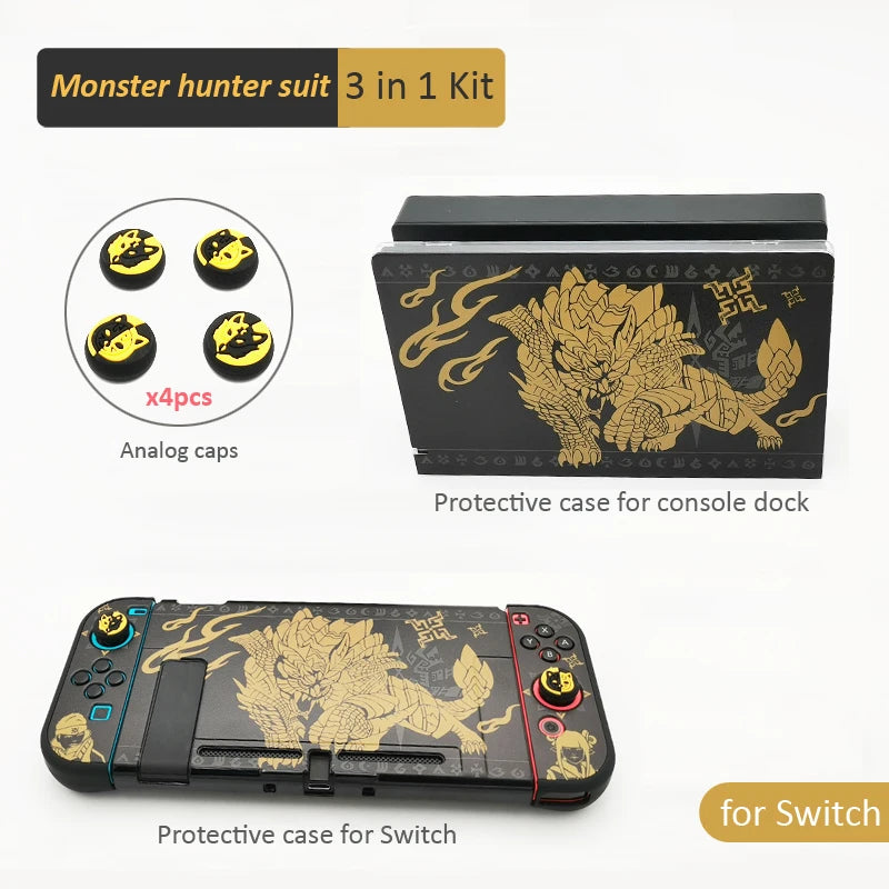 Para NS Switch Shell estuche rígido estilo "M" y "L" carcasa protectora cubierta fina piel NS Switch OLED accesorios de juego