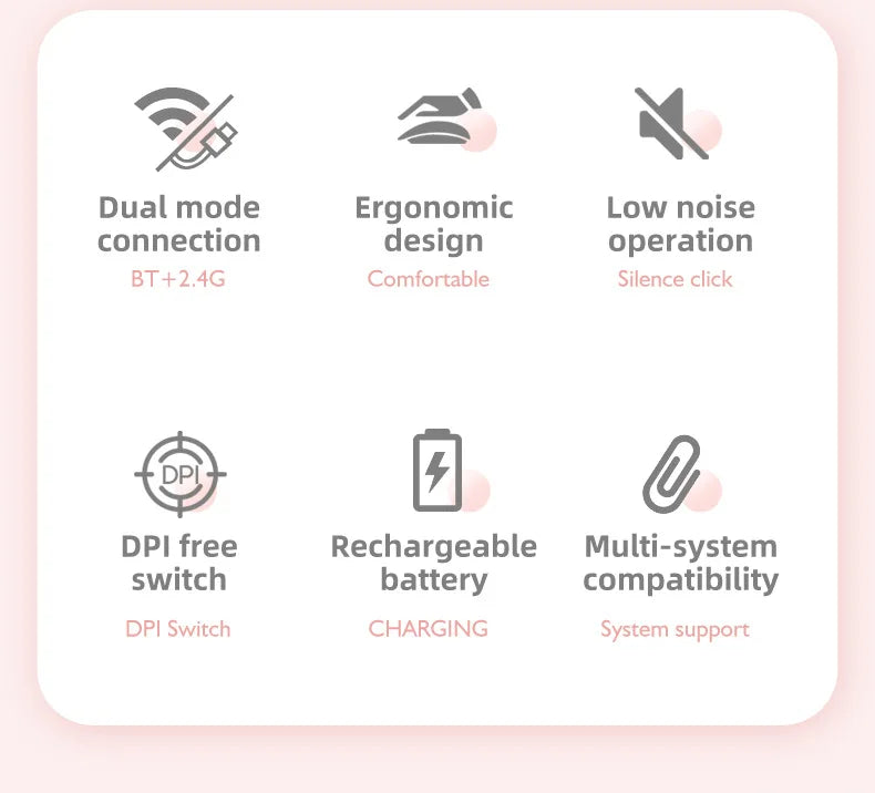 Ratón inalámbrico recargable compatible con Bluetooth, ratón óptico de 2,4G con USB RGB de 1600DPI para ordenador, portátil, PC, silencioso