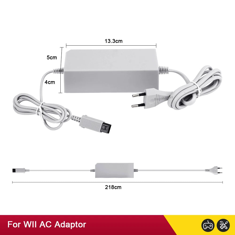 Nuevo adaptador de corriente alterna con enchufe UE EE. UU. para consola Nintendo WII, cargador de Cable de carga 100-240V DC 12V/3.7A, fuente de alimentación para consola Wii