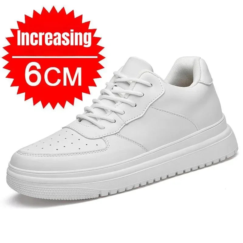 PDEP, nuevos zapatos con aumento De altura para Hombre, Zapatillas con elevador Invisible De 10cm, Zapatillas deportivas De cuero blanco, Zapatillas De Hombre talla grande 46