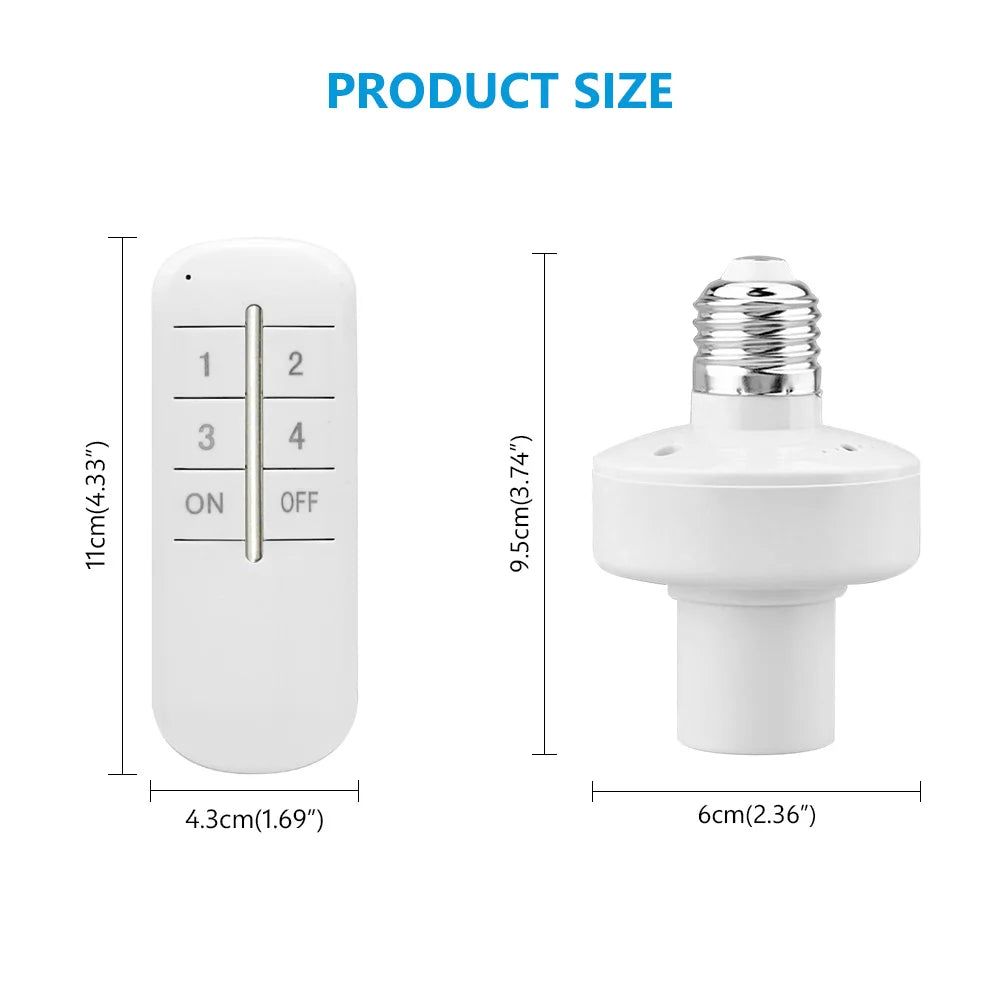 Control remoto inalámbrico E27 portalámparas portalámparas 20M de alcance para bombillas LED portalámparas Kit de interruptor de luz inalámbrico AC180-250V