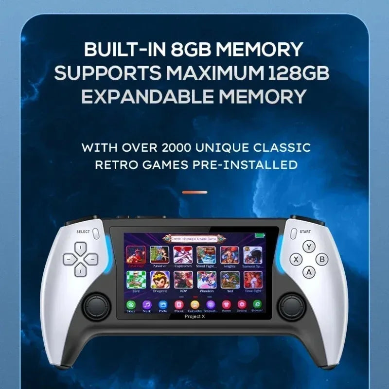 Consola de videojuegos portátil Project X de bolsillo Pantalla IPS de 4,3 pulgadas compatible con PS1 Retro Gaming Altavoz dual Estéreo