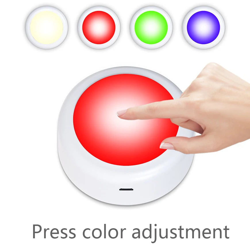 Luces LED RGB para debajo del gabinete con Control remoto, lámpara nocturna regulable inalámbrica alimentada por batería, luces LED para luz de armario del hogar