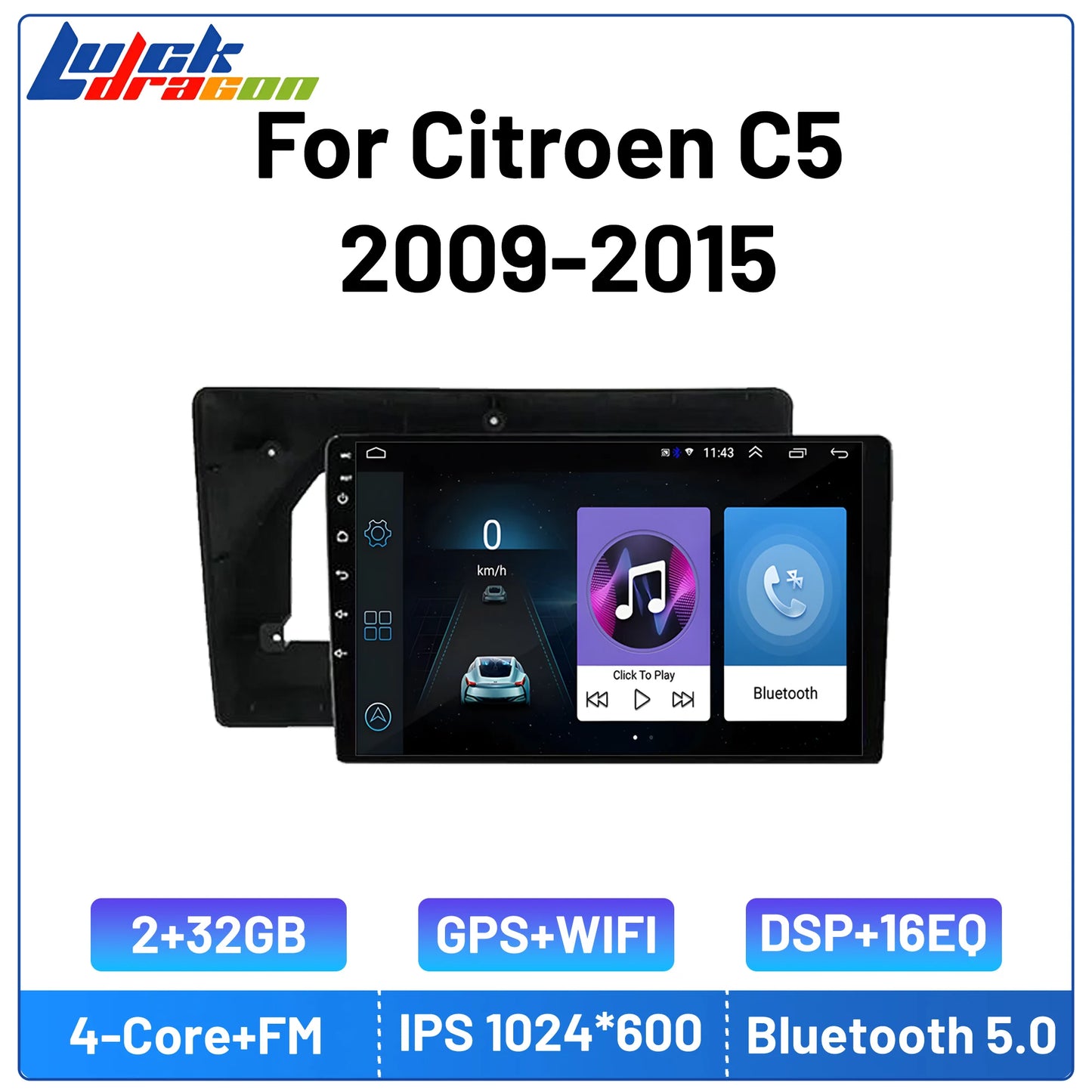 Radio Multimedia con Bluetooth para coche, con Carplay autorradio, Android, estéreo, Subwoofer, vídeo, para Citroen C5 2009-2015