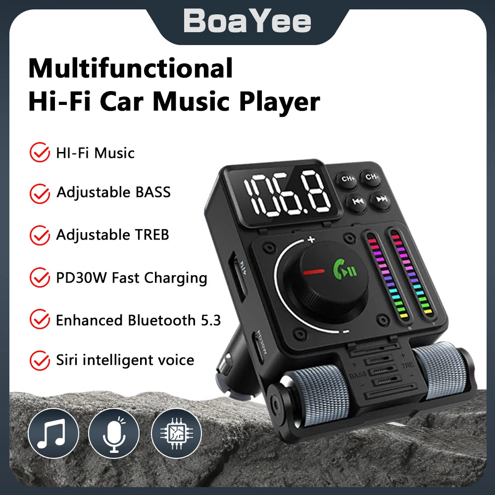 Reproductor de Mp3 radios de coche Bluetooth 5,3 adaptador de coche FM receptor Bluetooth inalámbrico FM bluetooth voiture para coche reproductor de coche LED
