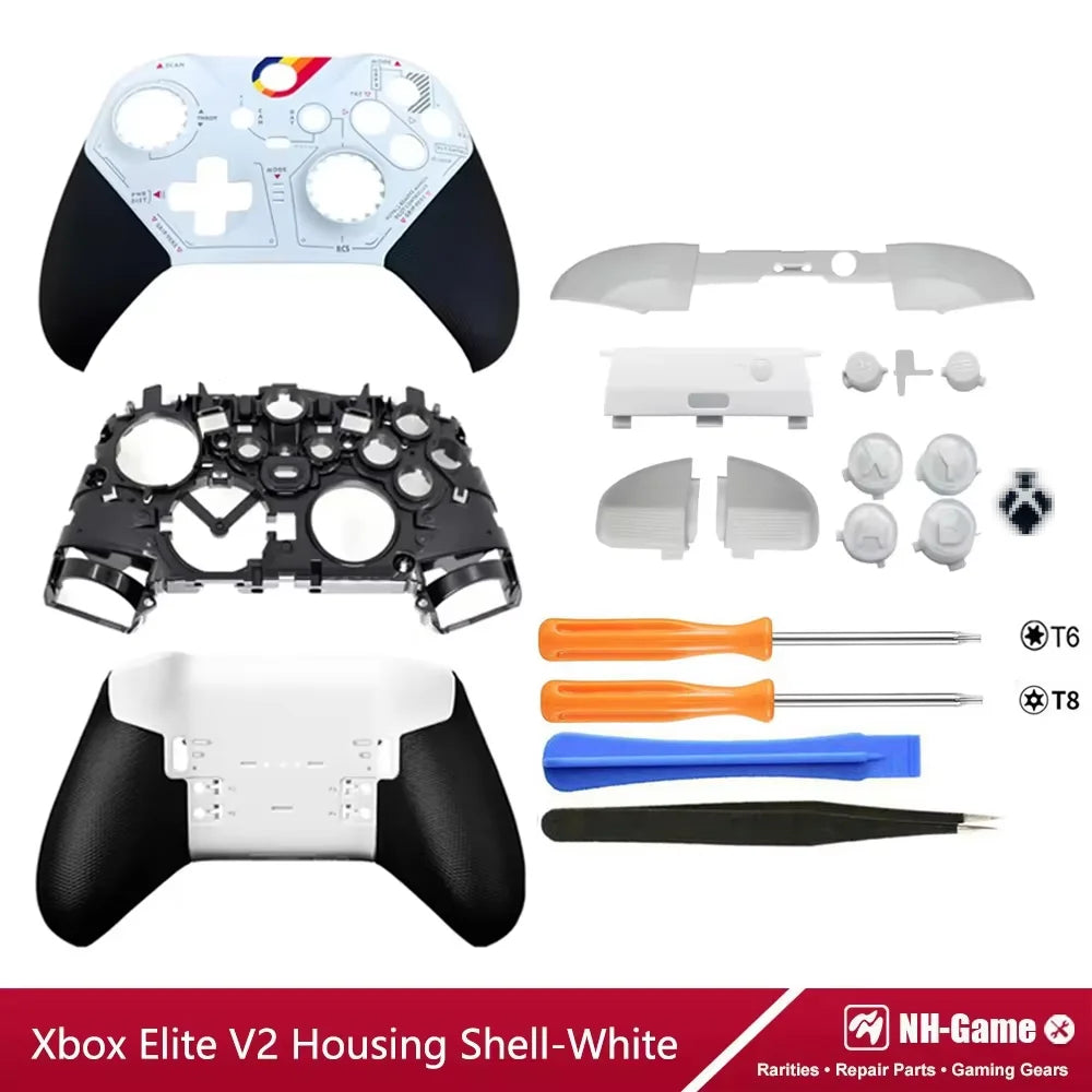 Kit de carcasa de repuesto para controlador Xbox Elite Series 2, funda frontal trasera LB RB, empuñaduras de botón de parachoques, bolsa de transporte