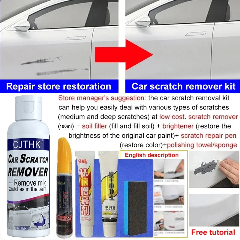 Removedor de arañazos de coche, herramientas de cuidado de pintura, removedor de remolino automático, reparación de arañazos, pulido, compuesto de molienda de carrocería, cera antiarañazos