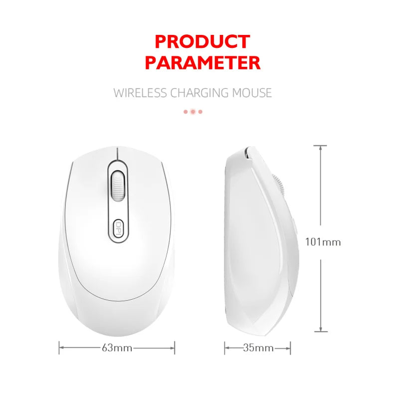 Ratón inalámbrico recargable compatible con Bluetooth, ratón óptico de 2,4G con USB RGB de 1600DPI para ordenador, portátil, PC, silencioso