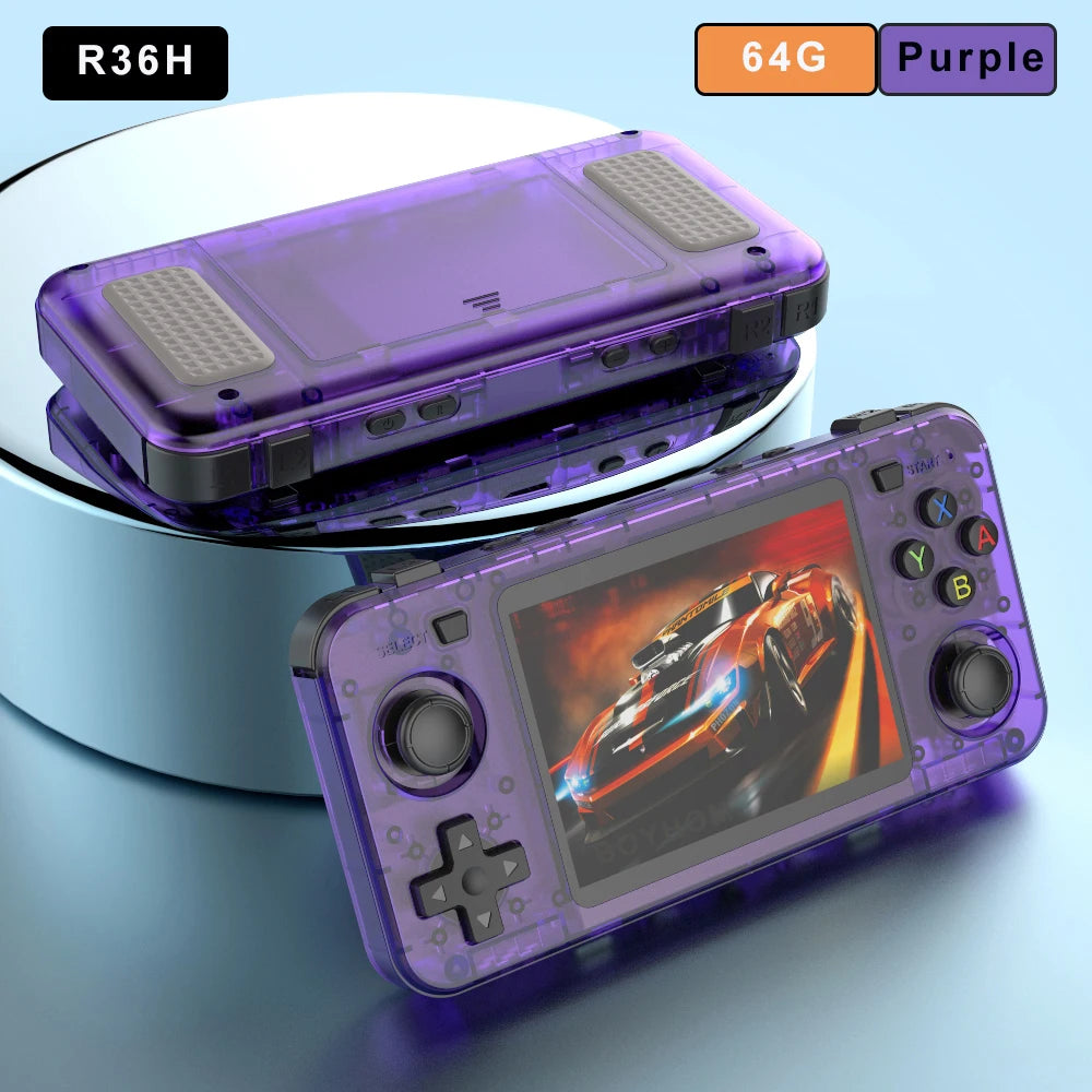 Consola de videojuegos portátil R36H, pantalla IPS de 3,5 pulgadas, más de 10000 juegos, emulador ARKOS para PS1/PSP/DC/N64/SS