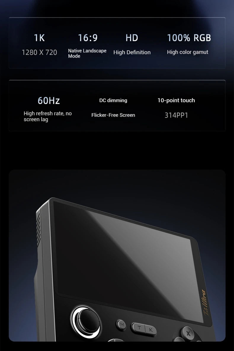 2025 NUEVA consola de juegos GAMEMT E5 Ultra portátil Joystick de efecto Hall 60Hz Pantalla táctil IPS 5000mAh Consolas Android portátiles