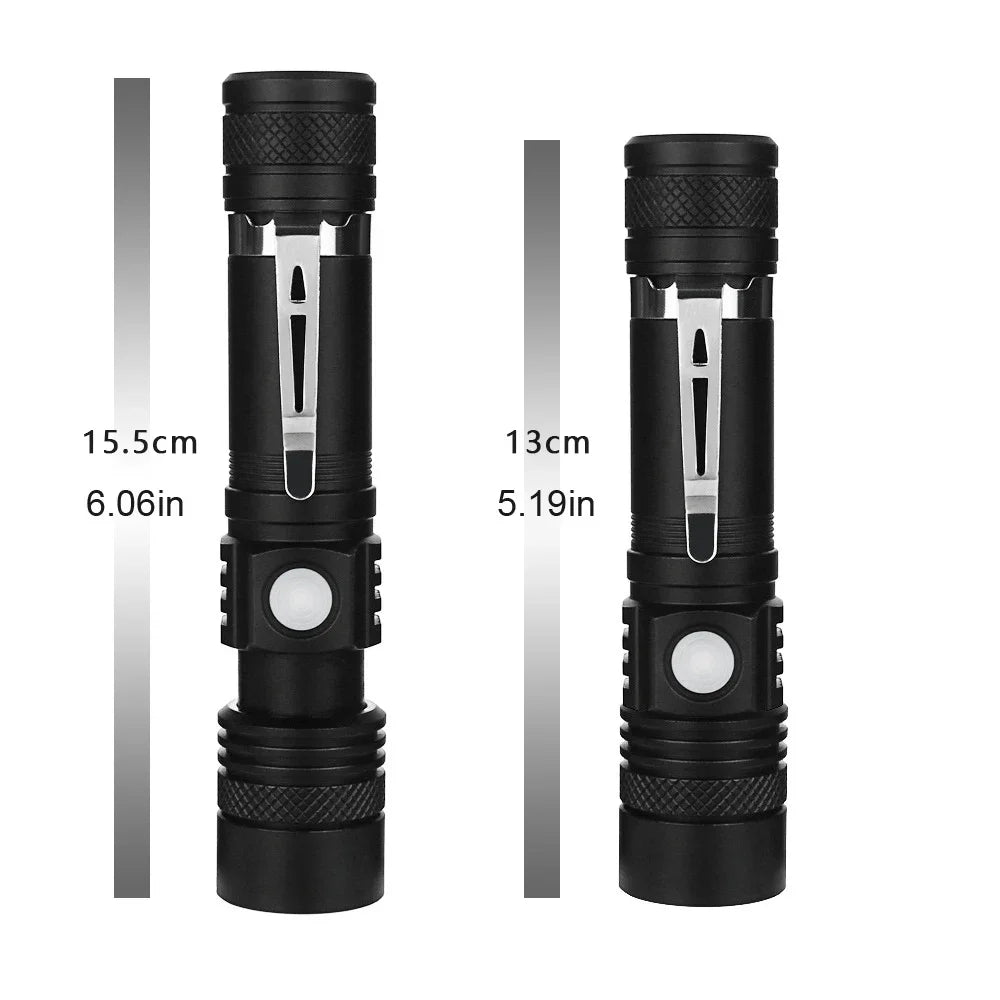 Linterna LED ultrabrillante recargable por USB de 4000LM, linterna LED T6, luz para bicicleta, batería Use18650. Para ciclismo al aire libre