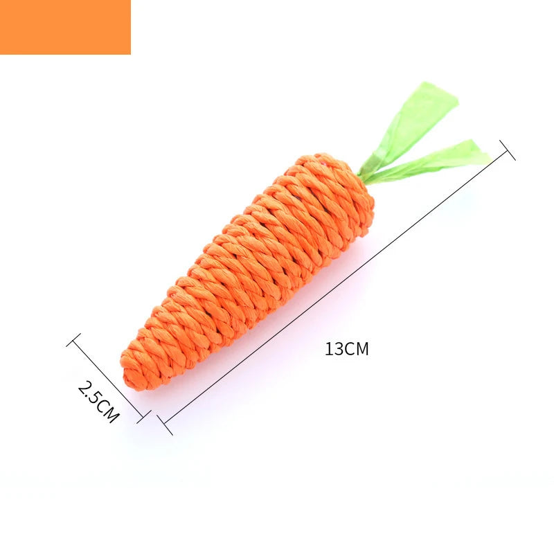 Juguete para gatos con sonido de zanahoria, productos para mascotas, rascador de cuerda de papel resistente a mordeduras, juego interactivo de dientes limpios, juguete para masticar zanahoria para gatos