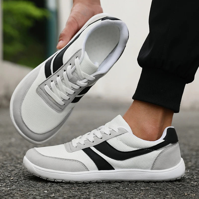 Nuevos zapatos de punta ancha para hombre, zapatos informales versátiles de suela suave, zapatos anchos para caminar, zapatillas cómodas de malla transpirable, zapatos descalzos