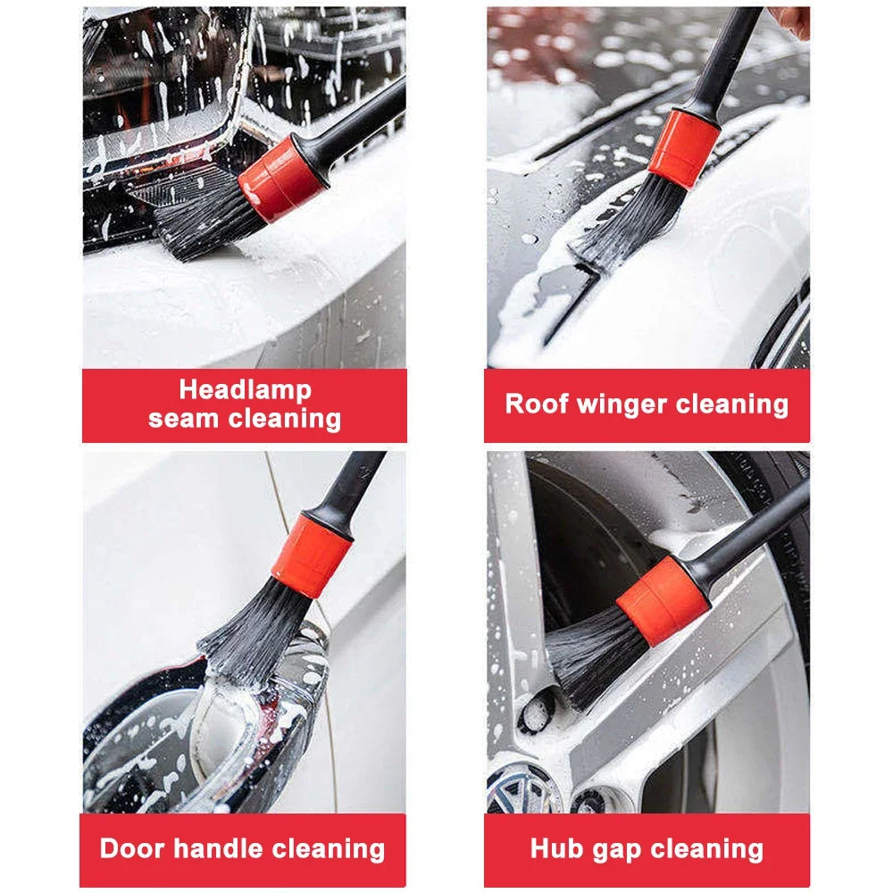 Juego de cepillos para detalles de coche, Kit de limpieza automática definitiva para mantenimiento de huecos de ventilación, cepillo de separación de detalles de salida de aire de coche