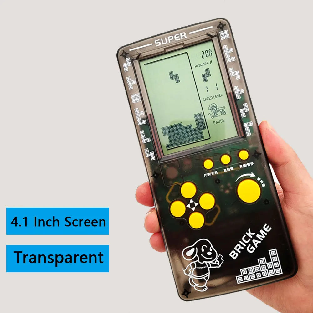 Consola de juegos clásica de pantalla grande, jugadores de juegos portátiles, juguetes educativos infantiles nostálgicos transparentes, para aliviar el estrés para adultos