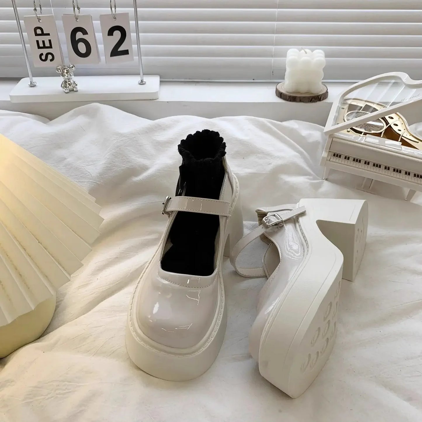 Botines gruesos negros con plataforma para mujer, zapatos Mary Jane cortos, elegantes con tacones medios, botines Lolita para mujer, botas Y2k en oferta