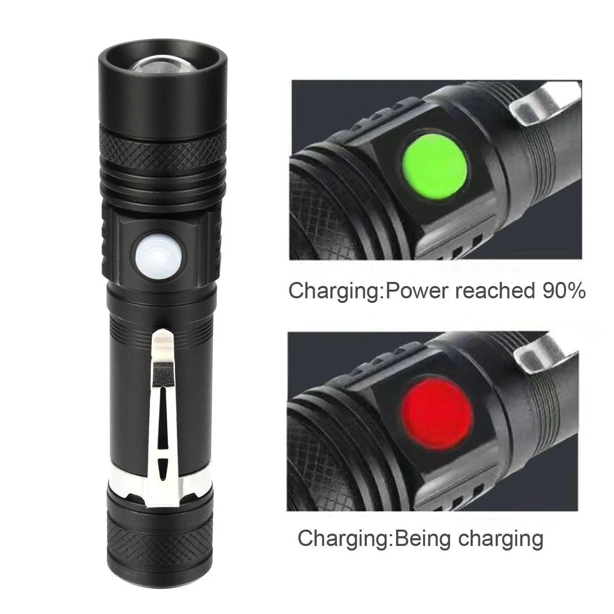 Linterna LED ultrabrillante recargable por USB de 4000LM, linterna LED T6, luz para bicicleta, batería Use18650. Para ciclismo al aire libre
