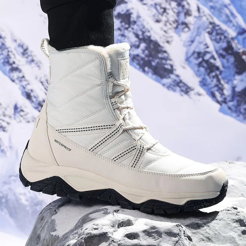 XIANG GUAN-zapatos de senderismo para hombre y mujer, botas de nieve impermeables, botas tácticas de escalada, deportes al aire libre, caza, Trekking, zapatillas Casuales