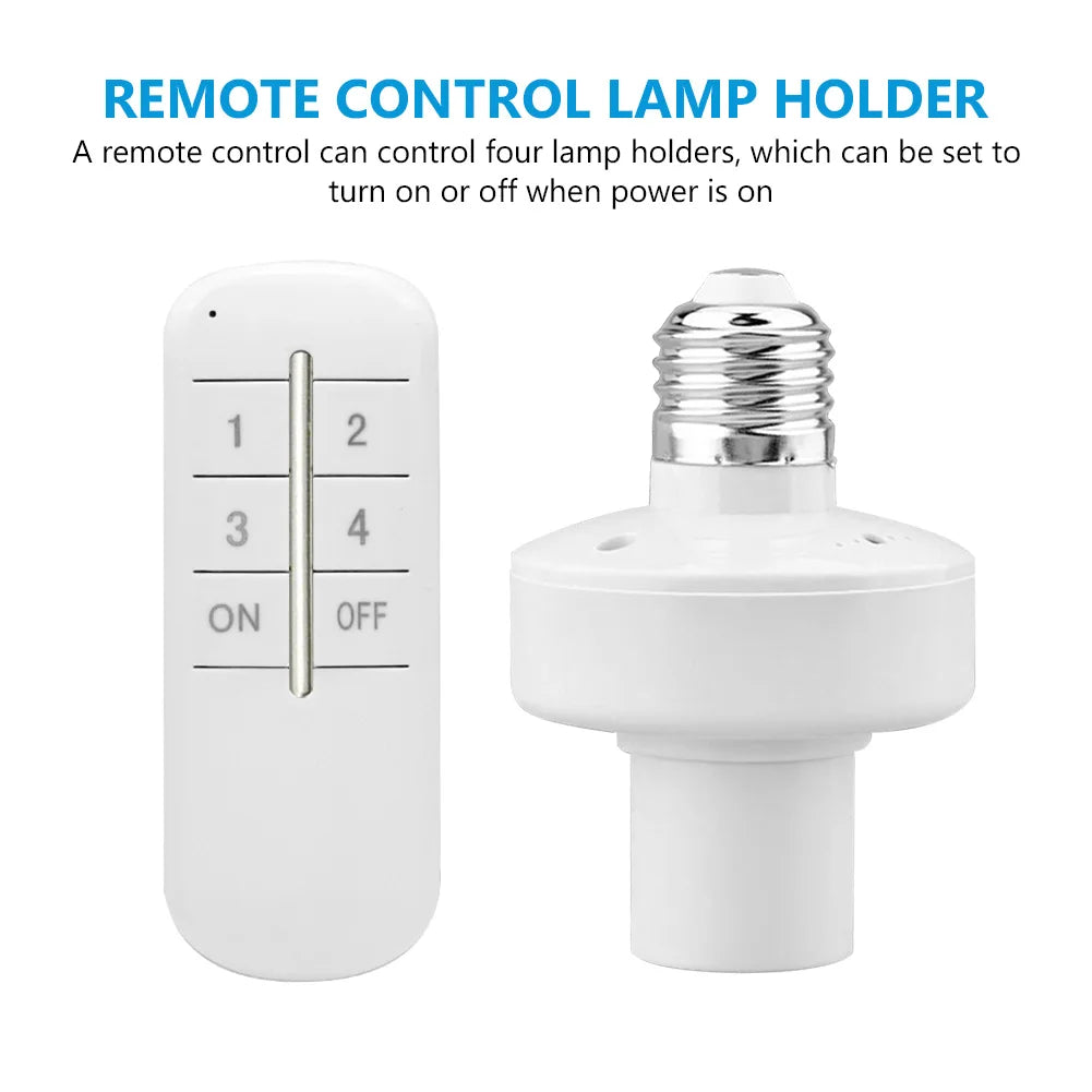 Control remoto inalámbrico E27 portalámparas portalámparas 20M de alcance para bombillas LED portalámparas Kit de interruptor de luz inalámbrico AC180-250V