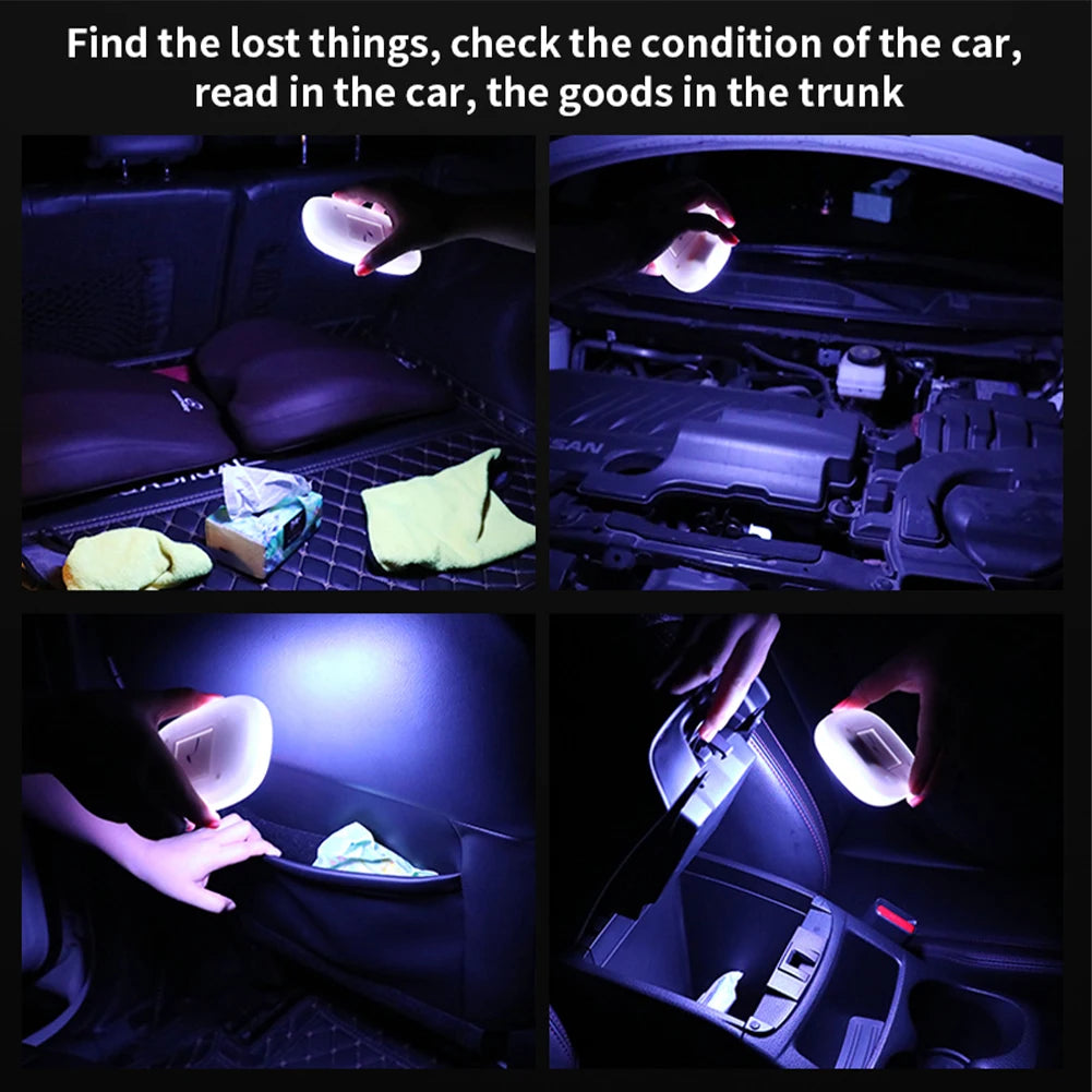 Luz de lectura de coche recargable, luz LED Interior USB, montaje magnético, luz de techo inalámbrica, accesorios que cambian de Color para coche RV