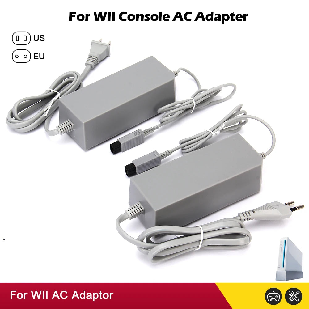 Nuevo adaptador de corriente alterna con enchufe UE EE. UU. para consola Nintendo WII, cargador de Cable de carga 100-240V DC 12V/3.7A, fuente de alimentación para consola Wii