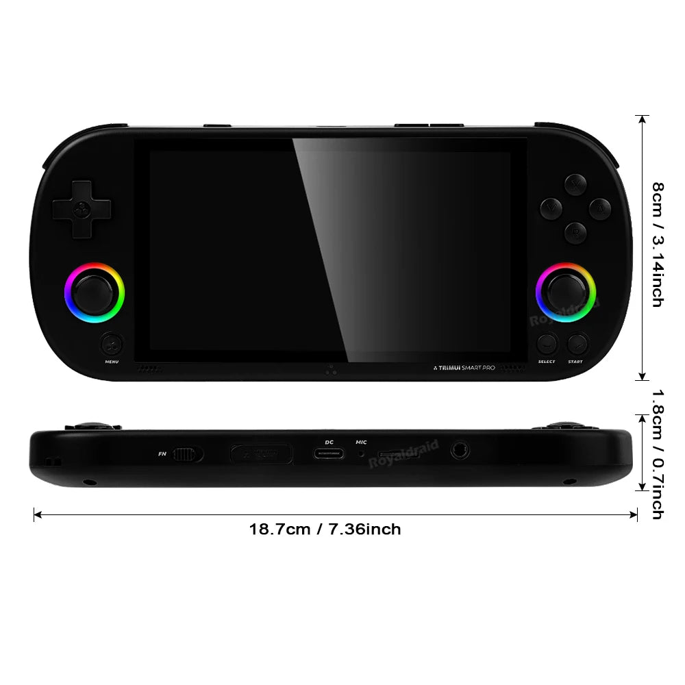 Consola de juegos portátil Trimui Smart Pro, 128G, 256G, pantalla IPS de 4,96 pulgadas, sistema Linux, Joystick, iluminación RGB, reproductor de videojuegos Retro, nuevo