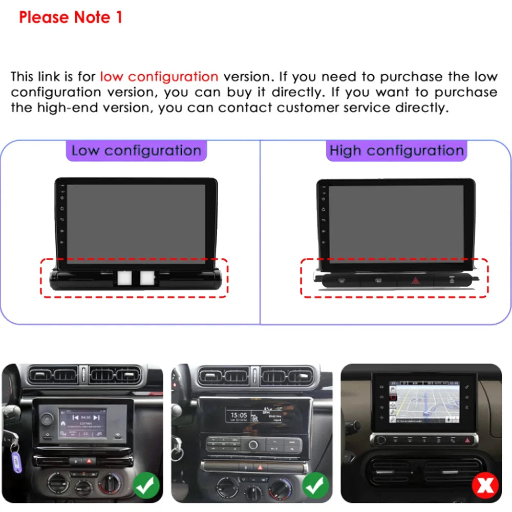 Android Auto radio de coche para Citroen C3/C3 aircross 2017-2023 C4/C4 Aircross reproductor multimedia 4G Autoradio GPS estéreo Carplay